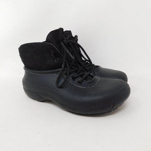 Crocs Black Ankle Boots 6 Womens Rain Snow